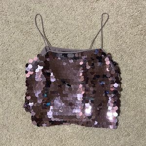 Pink sequin top